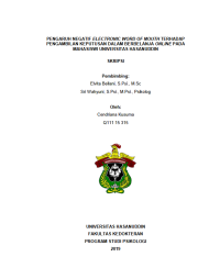 Image of Pengaruh negatif electronic word of mouth terhadap pengambilan keputusan dalam berbelanja online pada mahasiswi universitas hasanuddin