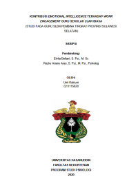 Image of Kontribusi emotional intelligence terhadap work engagement guru sekolah luar biasa (studi pada guru slbn pembina tingkat provinsi sulawesi selatan)