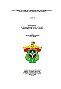Image of Preferensi pilihan politik mahasiswa di kota maakssar (mengonfirmasi teori michigan model)