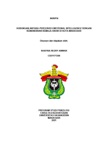 Image of Hubungan antara perceived emotional intelligence dengan kemandirian remaja akhir di kota makassar