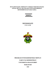 Image of Pengaruh madu terhadap gambaran histapatologi ginjal mencit (Mus musculus) setelah pemberian monosodium glutamat(MSG)