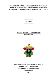 Image of Gambaran tingkat pengetahuan peternak terhadap penyakit leptospirosis di tempat pembuangan akhir tamangapa kota makassar