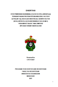 Image of DISERTASI EFEK PEMBERIAN DAUN MIANA (COLEUS SCUTELLARIODES [L]) TERHADAP KADAR PROTEIN HYPOXIA-INDUCIBLE FACTOR-1 ALPHA (HIF-1Α), VASCULAR ENDOTHELIAL GROWTH FACTOR (VEGF), INTERCELLULER ADHESIN MOLECULE (ICAM-1) PADA MENCIT BALB/C YANG DIINFEKSI MYCOBACTERIUM TUBERCULOSIS