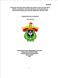 Image of Hubungan kenaikan berat badan ibu selama hamil dengan berat badan lahir di rumah sakit daya dan puskesmas di kecamatan biringkanaya periode September-Oktober 2024
