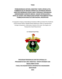 Image of perbandingan antara anestesi tanpa opioid (ato) kombinasi blok bidang serratus anterior dengan anetesi berbasis apoiod (abo) terhadap perubahan hemodinamik durantebeda,kadar interleukin-6,derajat nyeri,dan kebutuhan opioid pascabedah pada pembedahan mastektomi radikal modifikasi