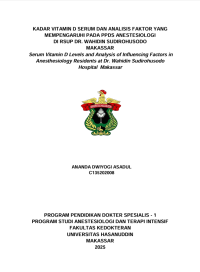 Image of Kadar vitamin D serum dan analisis faktor yang mempengaruhi pada ppds anestesiologi di rsup dr.wahidin sudirohusodo makassar