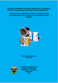 Image of Hubungan parameter inflamasi dengan nilai hounsfield unir dan volume infrak pada pasien stroke iskemik akut