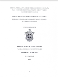 Image of Hubungan derajat proptosis terhadap dimensi bola mata pada pasien graves ophthalmopathy di rsup wahidin sudirohusodo makassar
