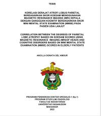 Image of Korelasi derajat atrofi lobus parietal berdasarkan skor koedam menggunakan magnetic resonance imaging (mri) kepala dengan gangguan kognitif berdasarkan skor mini mental state examination (mmse) pada pasien usia lanjut