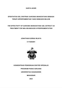 Image of Efektivitas gel ekstrak garcinia mangostana sebagai terapi hiperpigmentasi yang diinduksi nb-uvb