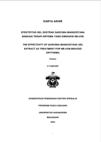 Image of Efektifitas gel ekstrak garcinia mangostana sebagai terapi eritema yang diinduksi nb-uvb
