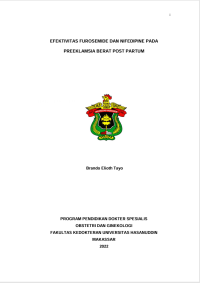 Image of Efektivitas furosemide dan nifedipine pada preeklamsia berat post partum