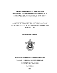 Image of Akurasi pemeriksaan ultrasonografi transperineal dalam memprediksi keberhasilan induksi persalinan dibandingkan skor bishop