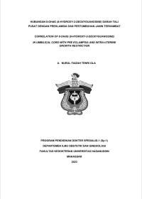 Image of Hubungan 8-Ohdg (8-hydroxy-2-deoxyguanosine) darah tali pusat dengan preklamsia dan pertumbuhan janin terhambat