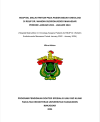 Image of Hospital malnutrition pada pasien bedah onkologi di rsup. wahidin sudirohusodo makassar periode januari 2022 - januari 2024