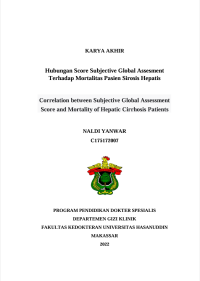 Image of Hubungan score subjective slobal assesment terhadap mortalitas pasien sirosis hepatis