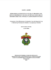 Image of Perbandingan efektivitas antara ivabradine 5 mg dengan bisoprolol 5 mg dalam menjaga kestabilan hemodinamik pada tindakan laringoskopi intubasi