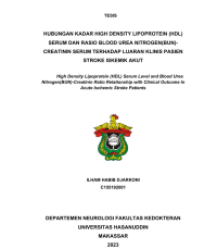 Image of Hubungan kadar high density lipoprotein (hdl) serum dan rasio blood urea nitrogen (bun)-creatin serum terhadap luaran klinis pasien stroke iskemik akut