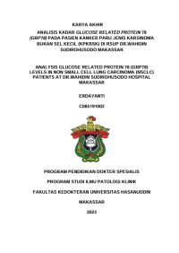 Image of Analisis kadar glucose related protein 78 (grp78) pada pasien kanker paru jenis karsinoma bukan sel kecil (kpkbsk) di rsup dr. wahidin sudirohusodod makassar