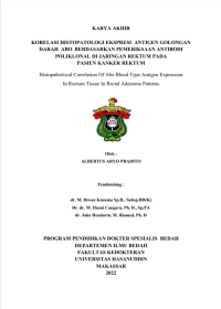 Image of Korelasi histopatologi ekspresi antigen golongan darah abo berdasarkan pemeriksaan antibodi poliklonal di jaringan rektum pada pasien kanker rektum