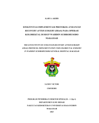 Image of Efektivitas implementasi protokol enhanced recovery after surgery (eras) pada operasi kolorektal di rsup wahidin sudirohusodo makassar