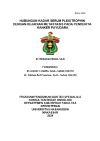 Image of HUbungan kadar serum pleiotrophin dengan kejadian metastasis pada penderita  kanker payudara