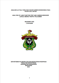 Image of Analisis uji faal paru dan kadar karbon monoksida pada polisis lalu lintas