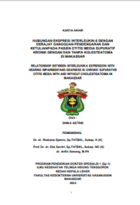 Image of Hubungan ekspresi interleukin-6 dengan derajat gangguan pendengaran dan ketulian pada pasien otitis media supuratif kronik dnegan dan tanpa kolesteatoma di makassar