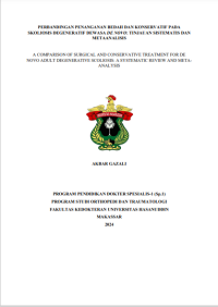 Image of Perbandingan penanganan bedah dan konservatif pada skoliosis degeneratif dewasa de novo: tinjauan sistematis dan metaanalisis