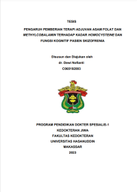 Image of Pengaruh pemberian terapi adjuvan asam folat dan methycobalamin terhadap kadar homocysteine dan fungsi kognitif pasien skizofrenia
