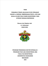 Image of Pengaruh terapi adjuvan statin tehadap kadar il-6 serum,pemeriksaan profil lipid dan gejala klinis pada pasien skizofrenia yang diterapi dengan rispeidon