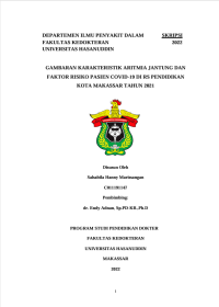 Image of Gambaran karakteristik aritmia jantung dan faktor resiko pasien covid 19 di rs pendidikan kota makasssar tahun 2021