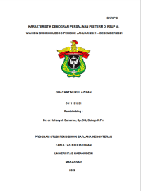 Image of Karakteristik demografi persalinan preterm di rsup dr. wahidin sudirohusodo periode januari 2021 - desember 2021