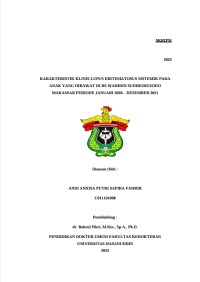 Image of Karakteristik klinis lupus eritematosus sistematik pada anak yang dirawat di rs wahidin sudirohusodo makassar periode januari 2020 - desember 2021