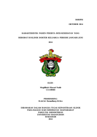 Image of Karakteristik pasien peserta BPJS yang berobat di klinik dokter keluarga periode januari - juni 2014