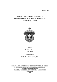 Image of Karakteristik Ibu Penderita Preeklampsia Di Hospital Selayang Periode Juli 2014