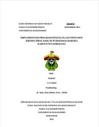 Image of Implementasi program pengelolaan penyakit kronis (prolanis) di puskesmas baroko kabupaten enrekang
