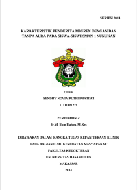 Image of Karakteristik penderita migran dengan dan tanpa aura pada siswa-siswi SMAN 1 nunukan