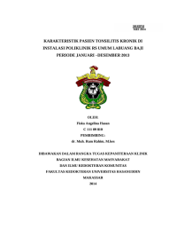 Image of Karakteristik pasien tonsilitis kronik di instalasi poliklinik RS umum labuang baji periode januari-desember 2013