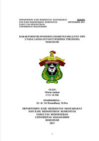 Image of Karakteristik penderita diabetes mellitus tipe 2 pada lansia di panti werdha theodora makassar