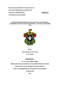 Image of Karakteristik Penderita kusta Rawat Inap Di RSK. Dr. Tadjuddin Chalid Makassar Periode 1 Januari - 31 Desember 2015