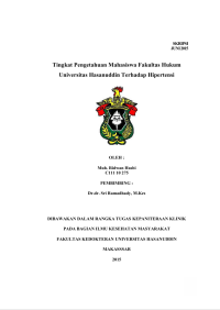 Image of Tingkat pengetahuan mahasiswa fakulta hukum universitas hasanuddin terhadap hipertensi