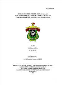 Image of Karakteristik pasien rawat jalan di puskesmas kota pangkajene kabupaten pangkep periode januari-desember 2014