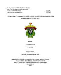 Image of Kualitas pelayanan antenatal care di puskesmas maradekayya makassar periode mei 2015