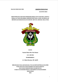 Image of Identifikasi faktor  stresstor kerja dan faktor lainnya sebagai faktor resiko hipertensi pada guru di sekolah menengah kebangsaan kubang rotan, kedah, malaysia