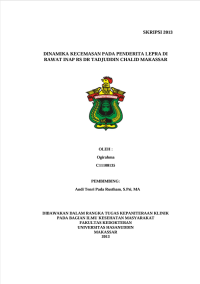 Image of Dinamika kecemasan pada penderita lepra di rawat inap RS dr tadjuddin chalid makassar