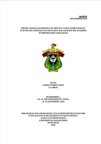 Image of Profil masalah kesehatan mental pada pasien rawat inap ruang perawatan penyakit dalam RSUP dr. wahidin sudirohusodo makassae