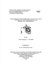 Image of Karkteristik pasien korban kecelakaan lalu lintas yang dirawat di UGD RSUD labuang baji periode juli - desember 2013