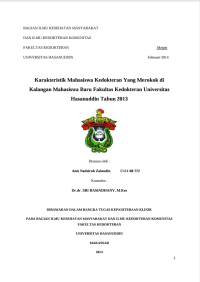 Image of Karakteristik Mahasiswa Kedokteran Yang Merokok di Kalangan Mahasiswa Baru Fakultas Kedokteran Universitas Hasanuddin Tahun 2013