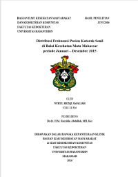 Image of Distribusi Frekuensi Pasien Katarak Senil Di Balai Kesehatan Mata Makassar Periode Januari - Desember 2015